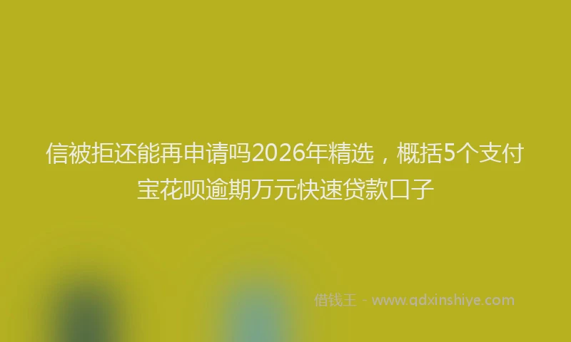 信被拒还能再申请吗2026年精选，概括5个支付宝花呗逾期万元快速贷款口子