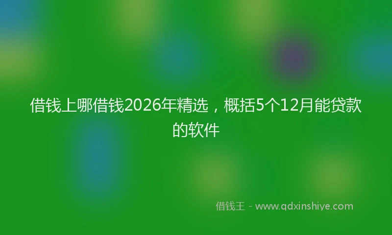 借钱上哪借钱2026年精选,概括5个12月能贷款的软件