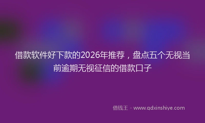 借款软件好下款的2026年推荐，盘点五个无视当前逾期无视征信的借款口子