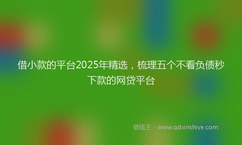 借小款的平台2025年精选，梳理五个不看负债秒下款的网贷平台