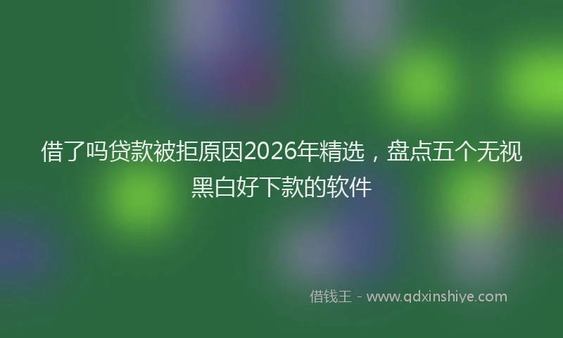 借了吗贷款被拒原因2026年精选,盘点五个无视黑白好下款的软件