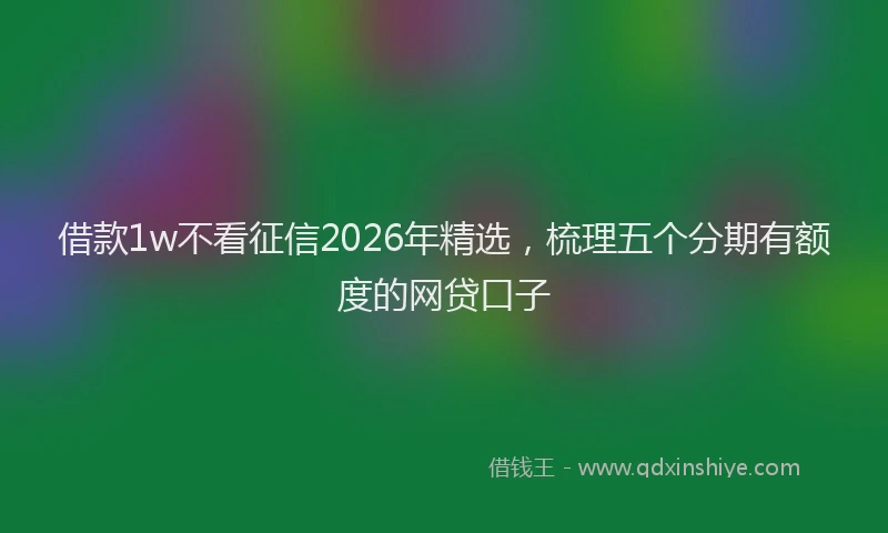 借款1w不看征信2026年精选，梳理五个分期有额度的网贷口子