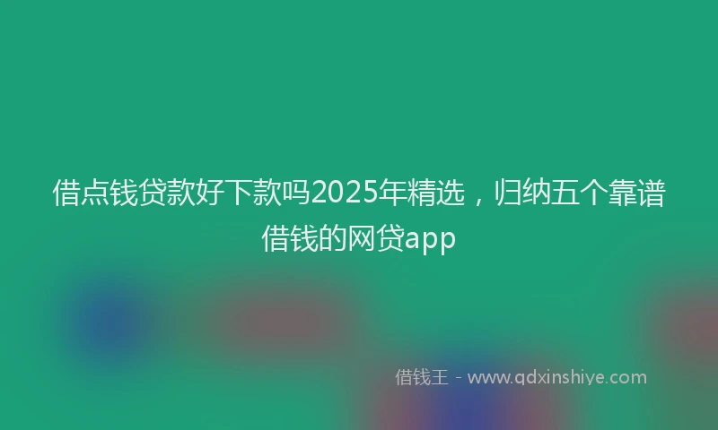 借点钱贷款好下款吗2025年精选,归纳五个靠谱借钱的网贷app