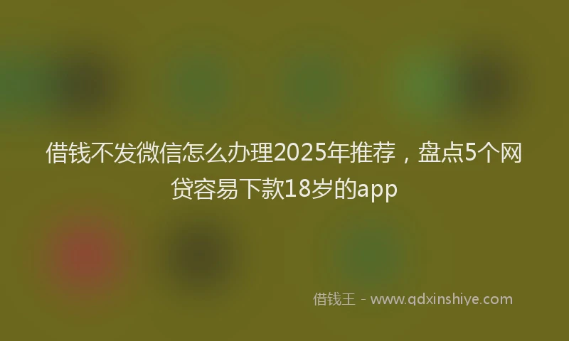 借钱不发微信怎么办理2025年推荐,盘点5个网贷容易下款18岁的app