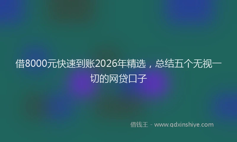 借8000元快速到账2026年精选，总结五个无视一切的网贷口子