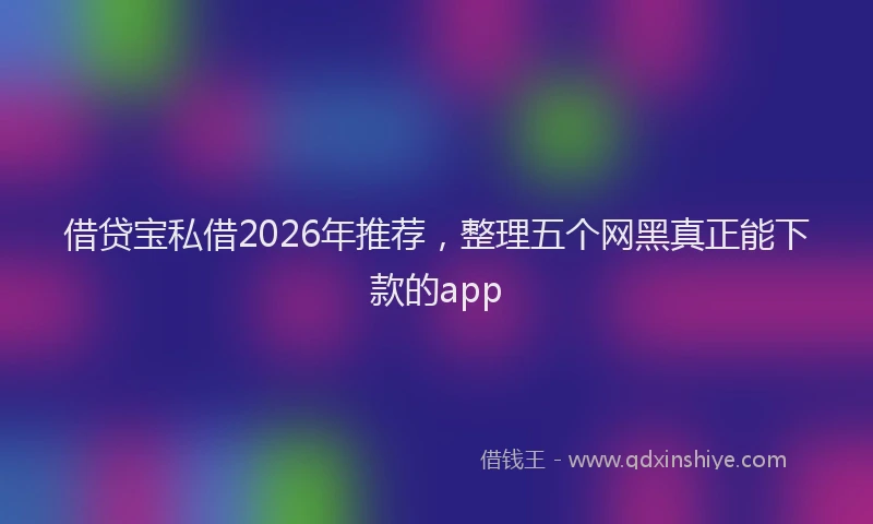 借贷宝私借2026年推荐，整理五个网黑真正能下款的app