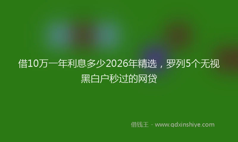 借10万一年利息多少2026年精选，罗列5个无视黑白户秒过的网贷