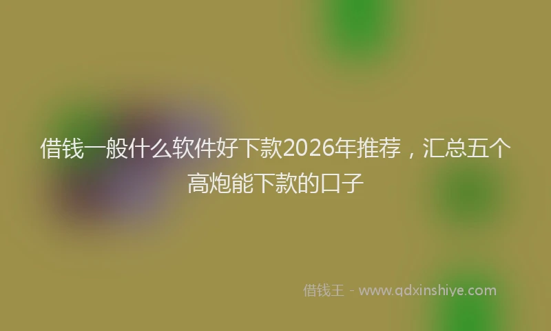 借钱一般什么软件好下款2026年推荐，汇总五个高炮能下款的口子