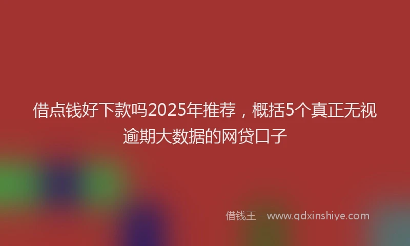 借点钱好下款吗2025年推荐,概括5个真正无视逾期大数据的网贷口子