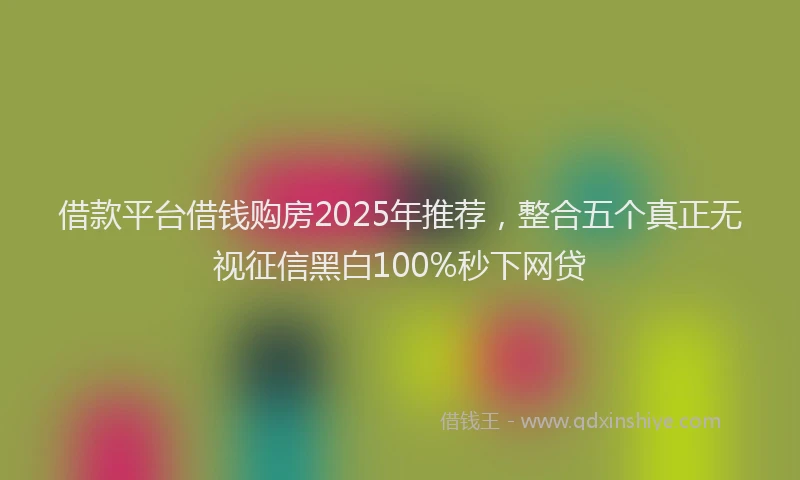 借款平台借钱购房2025年推荐，整合五个真正无视征信黑白100%秒下网贷