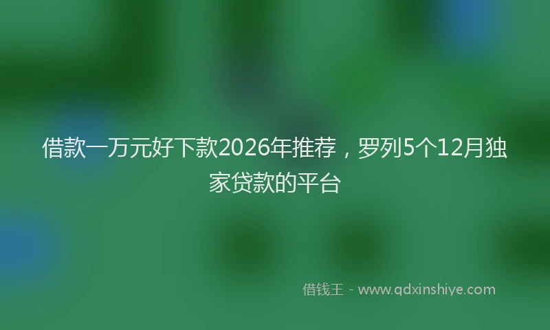 借款一万元好下款2026年推荐，罗列5个12月独家贷款的平台