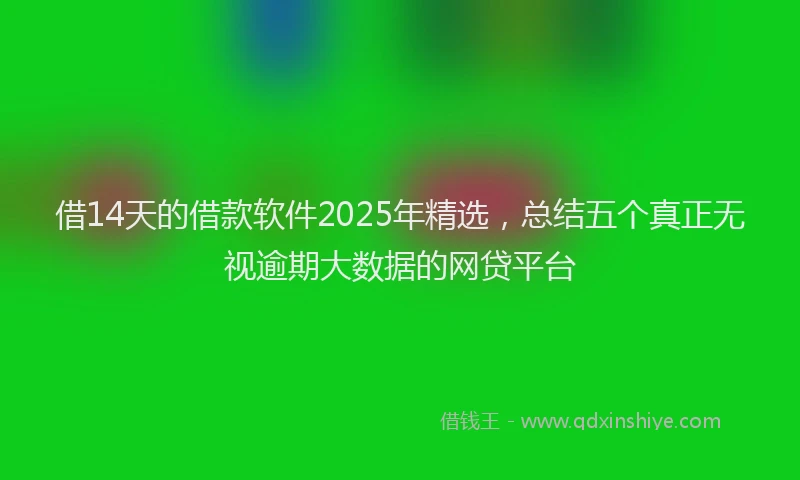 借14天的借款软件2025年精选，总结五个真正无视逾期大数据的网贷平台