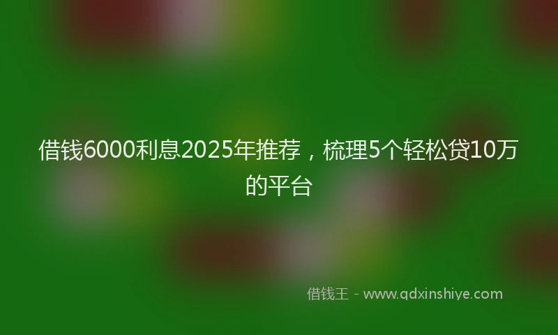 借钱6000利息2025年推荐，梳理5个轻松贷10万的平台