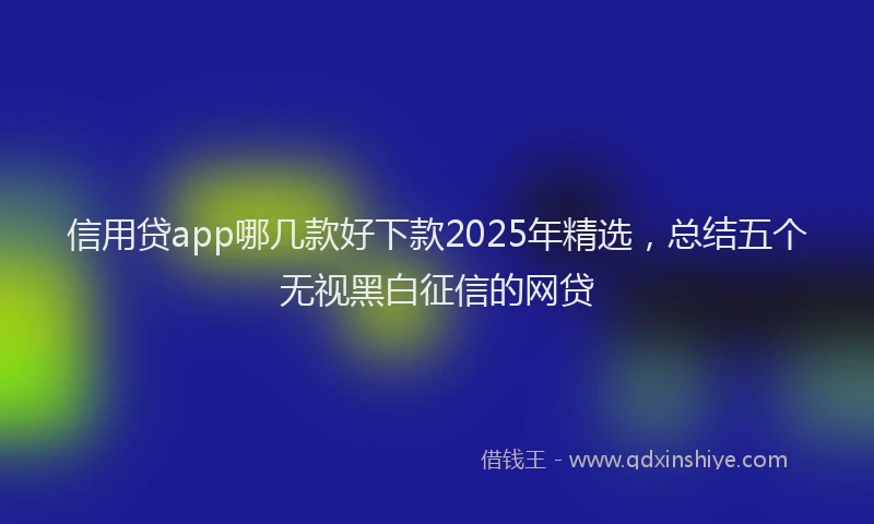 信用贷app哪几款好下款2025年精选，总结五个无视黑白征信的网贷