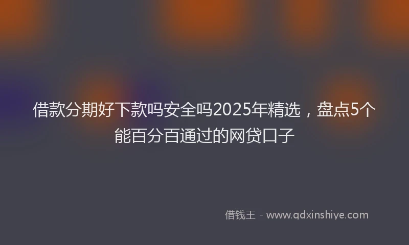 借款分期好下款吗安全吗2025年精选，盘点5个能百分百通过的网贷口子