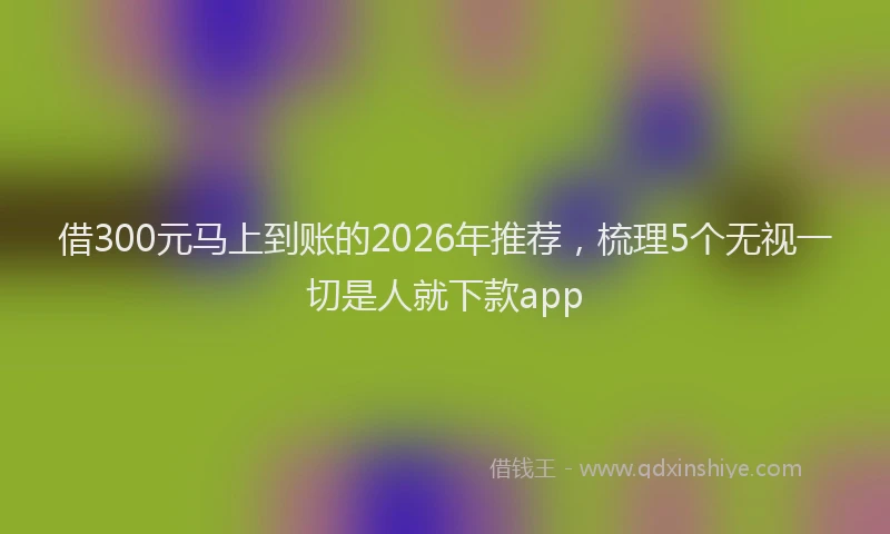 借300元马上到账的2026年推荐,梳理5个无视一切是人就下款app