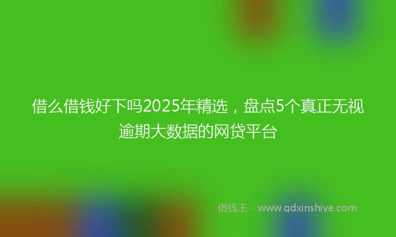 借么借钱好下吗2025年精选，盘点5个真正无视逾期大数据的网贷平台