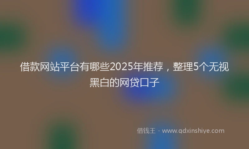 借款网站平台有哪些2025年推荐,整理5个无视黑白的网贷口子