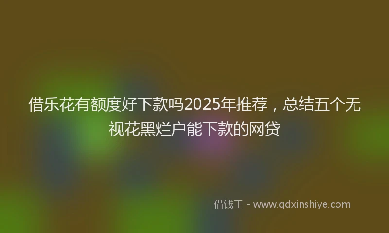 借乐花有额度好下款吗2025年推荐，总结五个无视花黑烂户能下款的网贷