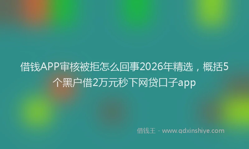 借钱APP审核被拒怎么回事2026年精选，概括5个黑户借2万元秒下网贷口子app