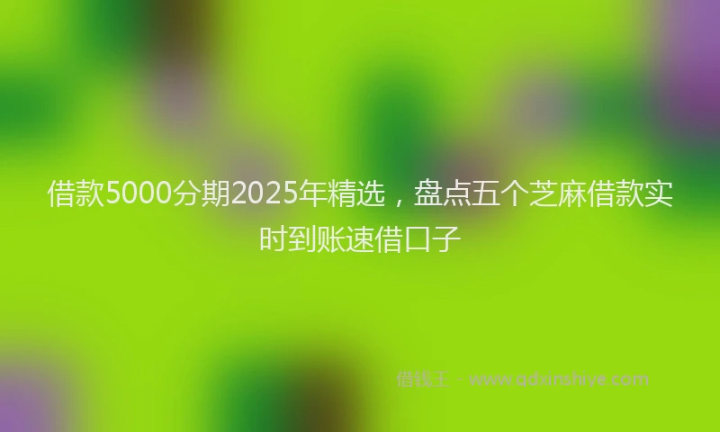 借款5000分期2025年精选，盘点五个芝麻借款实时到账速借口子