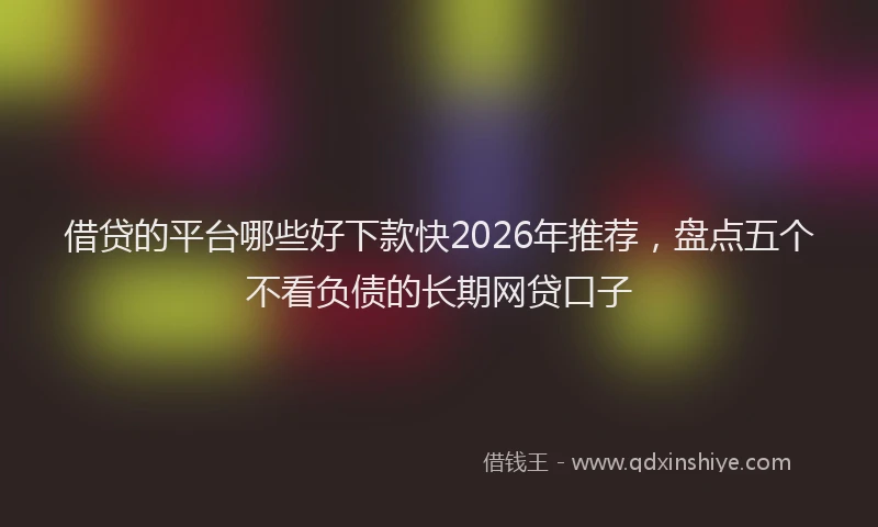 借贷的平台哪些好下款快2026年推荐，盘点五个不看负债的长期网贷口子