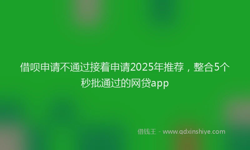 借呗申请不通过接着申请2025年推荐，整合5个秒批通过的网贷app