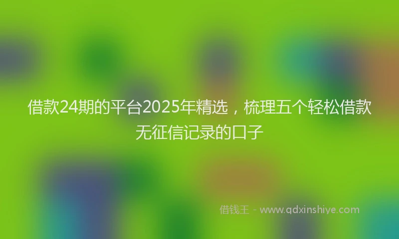 借款24期的平台2025年精选,梳理五个轻松借款无征信记录的口子