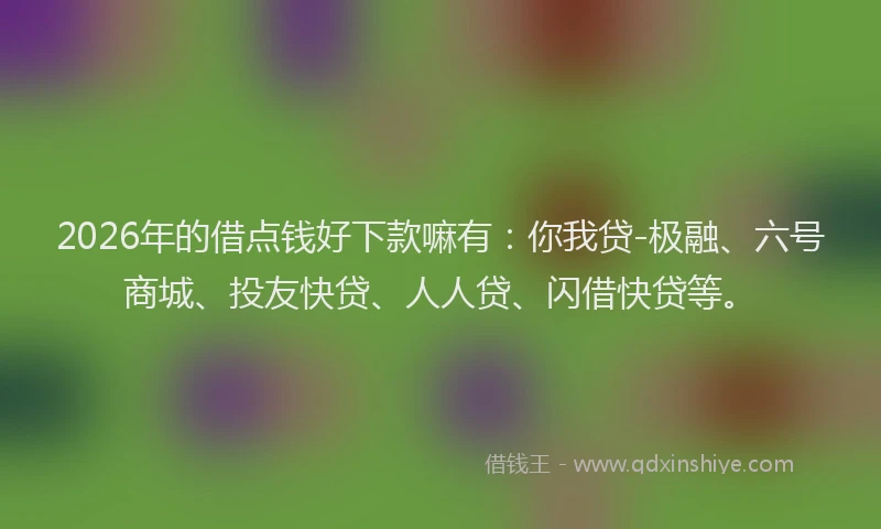 2026年的借点钱好下款嘛有:你我贷-极融、六号商城、投友快贷、人人贷、闪借快贷等。
