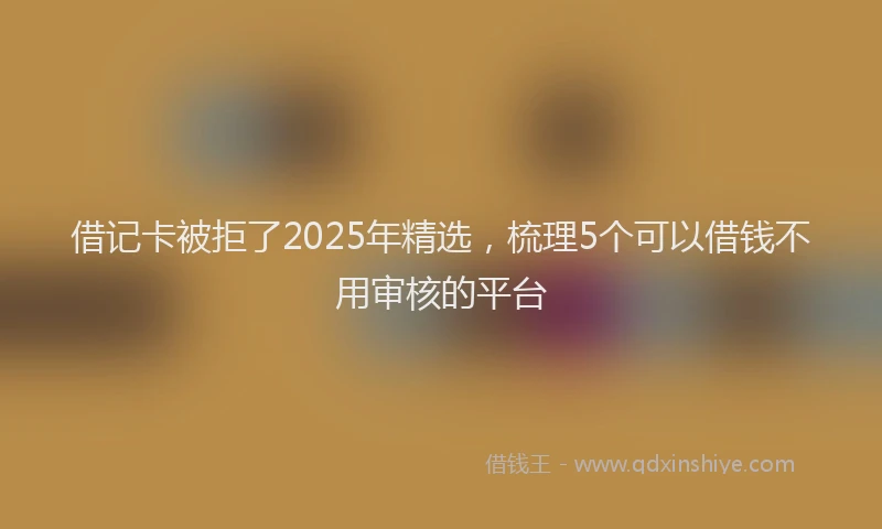 借记卡被拒了2025年精选，梳理5个可以借钱不用审核的平台