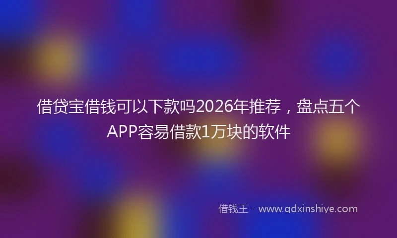 借贷宝借钱可以下款吗2026年推荐,盘点五个APP容易借款1万块的软件