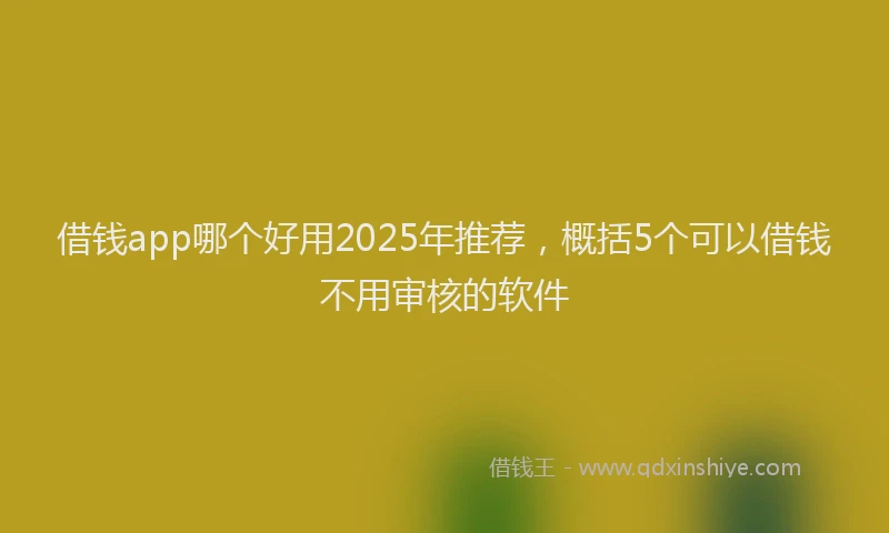 借钱app哪个好用2025年推荐，概括5个可以借钱不用审核的软件