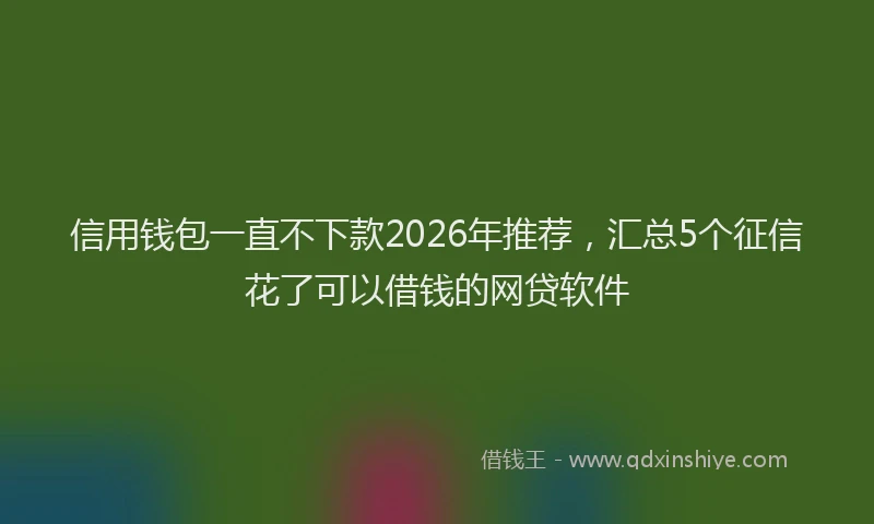 信用钱包一直不下款2026年推荐，汇总5个征信花了可以借钱的网贷软件