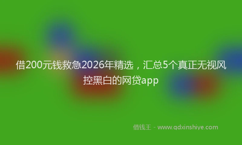 借200元钱救急2026年精选,汇总5个真正无视风控黑白的网贷app