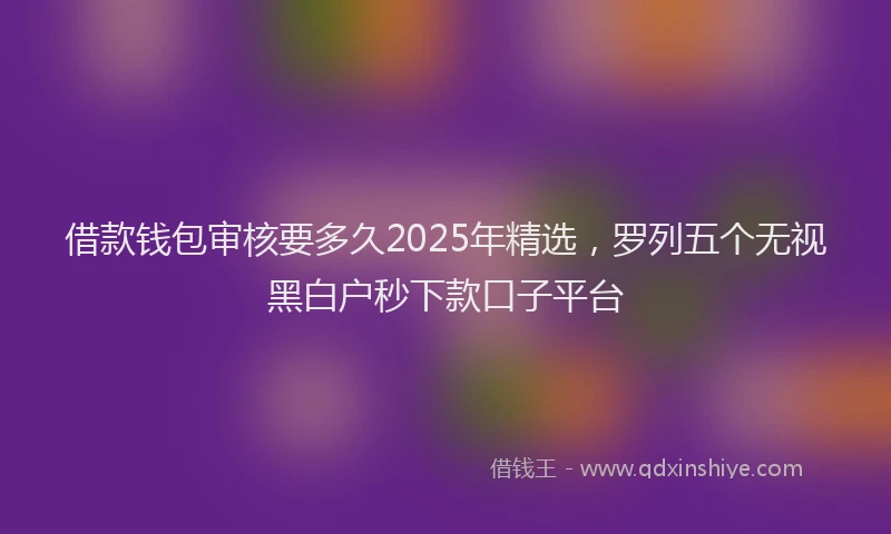 借款钱包审核要多久2025年精选，罗列五个无视黑白户秒下款口子平台