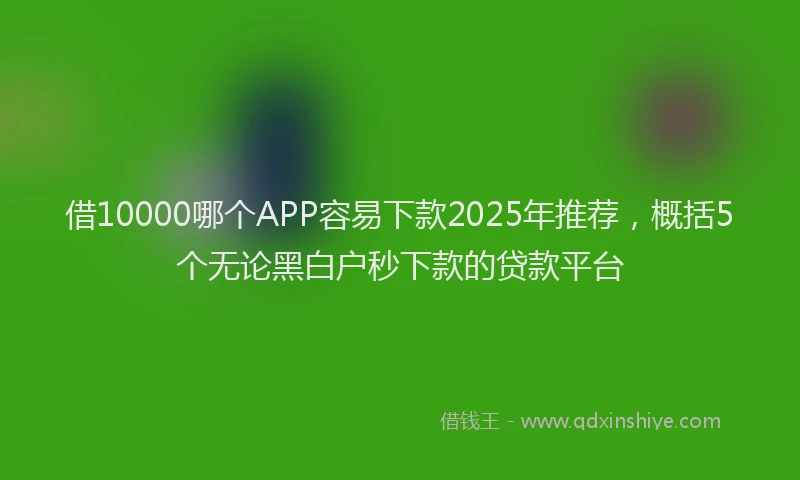 借10000哪个APP容易下款2025年推荐，概括5个无论黑白户秒下款的贷款平台