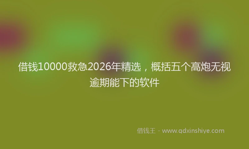 借钱10000救急2026年精选，概括五个高炮无视逾期能下的软件