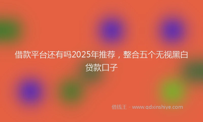 借款平台还有吗2025年推荐，整合五个无视黑白贷款口子