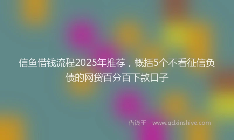 信鱼借钱流程2025年推荐，概括5个不看征信负债的网贷百分百下款口子