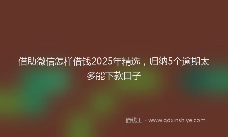 借助微信怎样借钱2025年精选,归纳5个逾期太多能下款口子