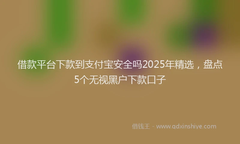 借款平台下款到支付宝安全吗2025年精选，盘点5个无视黑户下款口子