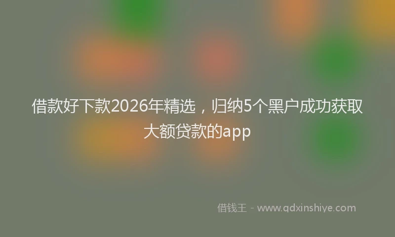 借款好下款2026年精选，归纳5个黑户成功获取大额贷款的app