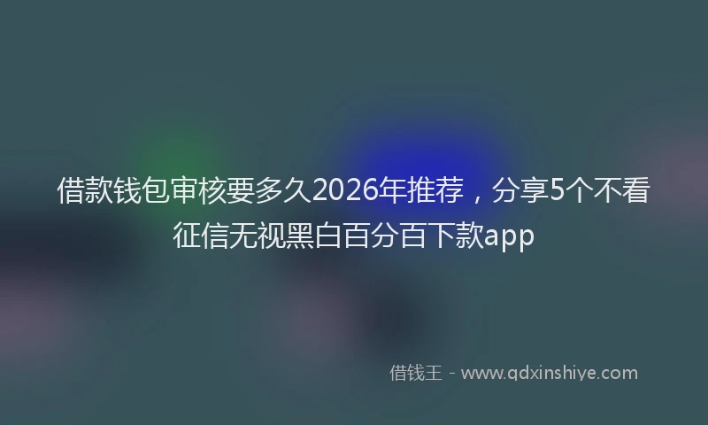 借款钱包审核要多久2026年推荐，分享5个不看征信无视黑白百分百下款app