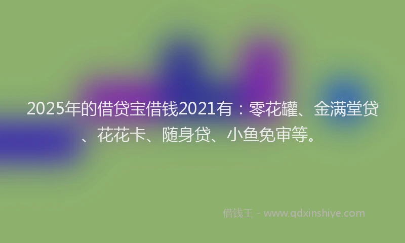 2025年的借贷宝借钱2021有：零花罐、金满堂贷、花花卡、随身贷、小鱼免审等。