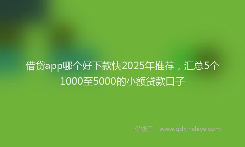 借贷app哪个好下款快2025年推荐，汇总5个1000至5000的小额贷款口子
