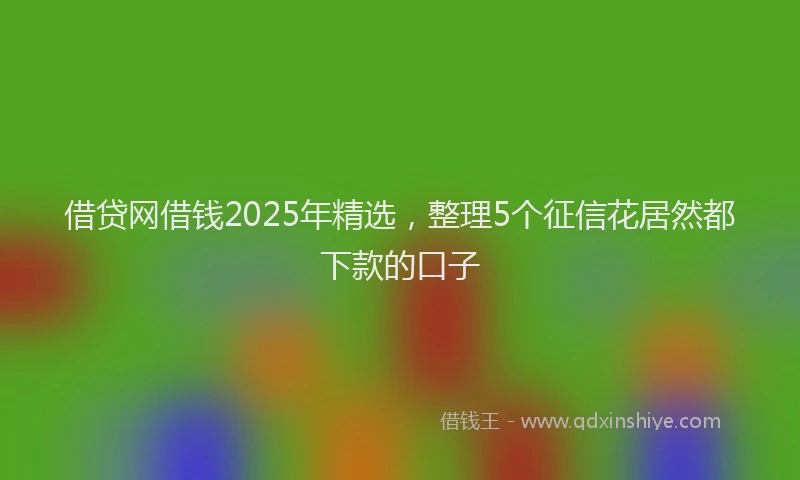 借贷网借钱2025年精选，整理5个征信花居然都下款的口子