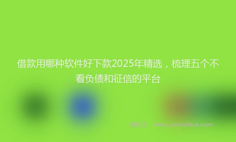 借款用哪种软件好下款2025年精选,梳理五个不看负债和征信的平台