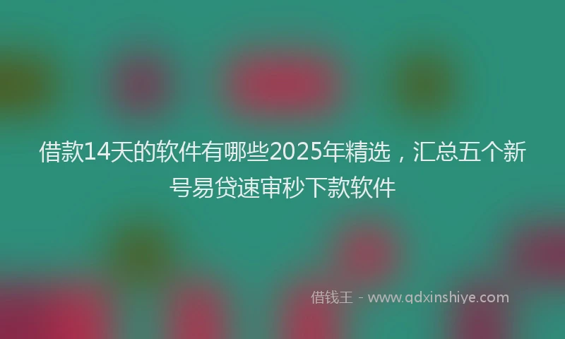借款14天的软件有哪些2025年精选，汇总五个新号易贷速审秒下款软件