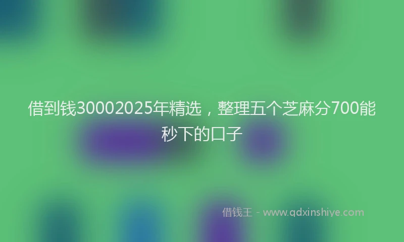 借到钱30002025年精选，整理五个芝麻分700能秒下的口子