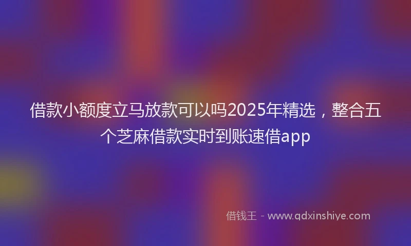 借款小额度立马放款可以吗2025年精选,整合五个芝麻借款实时到账速借app